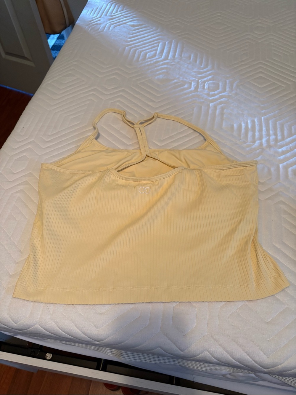 Calia Cropped Ribbed Tank NWOT Light Yellow Size XL